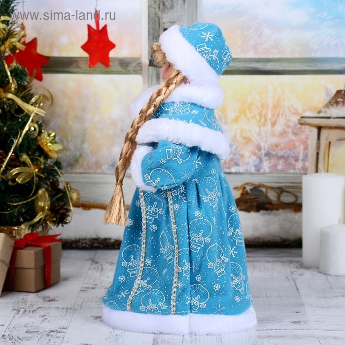 Снегурочка  Снегурочка "Голубая шубка с посохом" двигается, 40 см