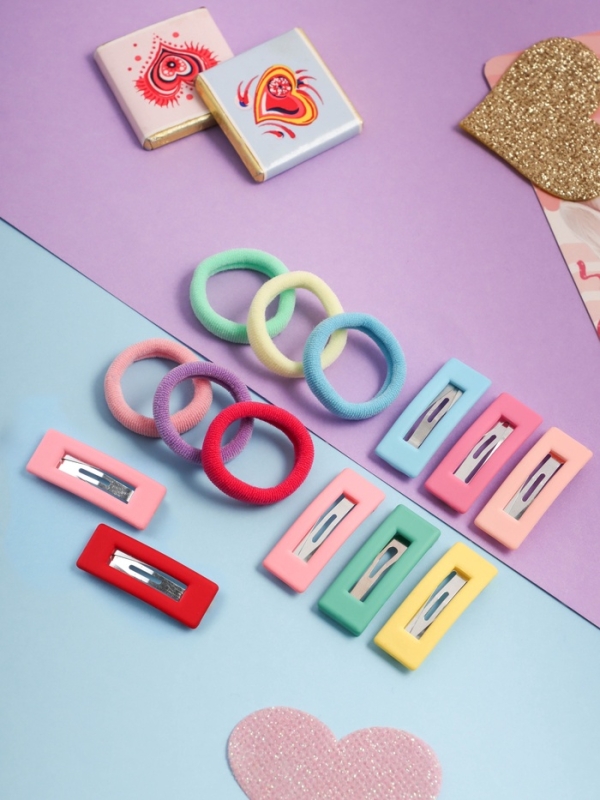 Набор для волос "Аделия" (6 резинок 3 см, 8 невидимок 3 см) колор классик, микс