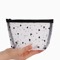 Косметичка дор Сердца, сетка 17*6,5*13,5, отд на молнии, белый Косметичка дор Сердца, сетка 17*6,5*13,5, отд на молнии, белый