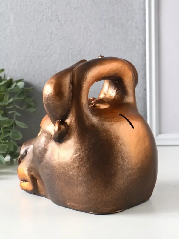 Копилка для денег &laquo;Бык гиря&raquo;, гипс, золото-бронза, 20&times;21&times;19 см