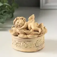 Шкатулка для украшений &laquo;Ангел в цветке&raquo;, 7&times;7 см, слоновая кость