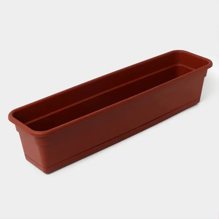 Ящик балконный для цветов, 16 л, 80&times;20&times;17 см, пластиковый, цвет терракот