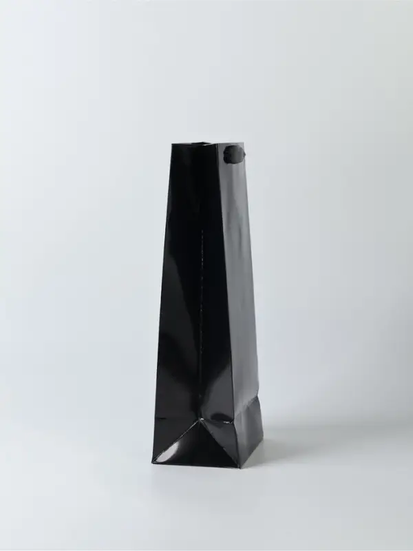 Пакет подарочный под бутылку, упаковка, &laquo;Чёрный&raquo;, 13&times;36&times;10 см