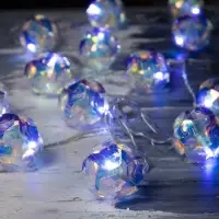 Гирлянда &laquo;Нить&raquo; 4.5 м с насадками &laquo;Цветочные шары&raquo;, IP20, прозрачная нить, 15 LED, свечение белое, 220 В