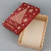 Коробка подарочная новогодняя складная, крышка-дно &laquo;Новогодняя ёлка&raquo; 30&times;20&times;9 см