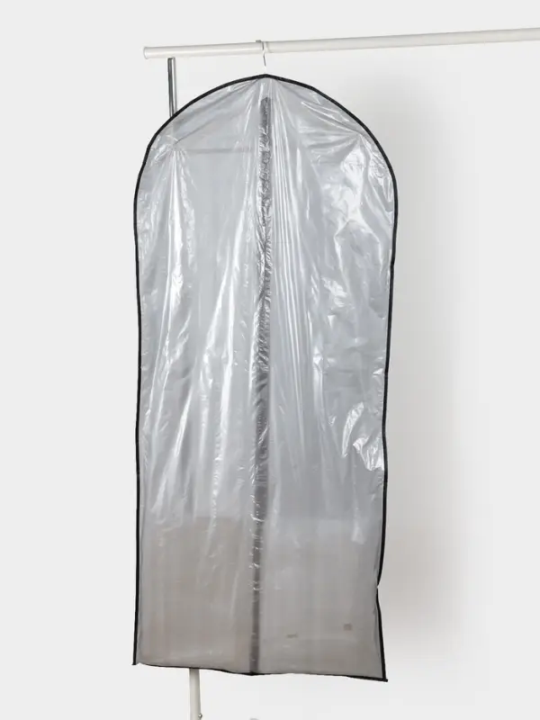 Чехол для одежды Доляна, 60&times;137 см, прозрачный, серый