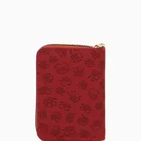 Кошелёк на молнии, 13&times;2&times;9 см, с принтом, бордовый