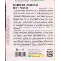 Семена цветов Альтернатера Purple Prince F1 бразильская 3 шт. 12.29 г