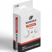 Мяч для настольного тенниса BOSHIKA 3***, набор 6 шт., PP, цвет белый