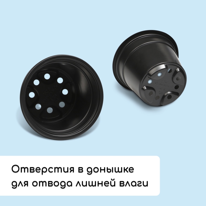 Набор для рассады: стаканы по 520 мл (8 шт.), поддон 40 × 30 см, чёрный, Greengo