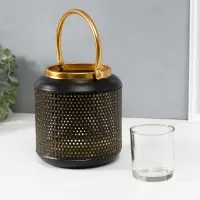 Металлический подсвечник-фонарь на 1 свечу &laquo;Зерно&raquo;, d=5 см, 15&times;15&times;17.5 см