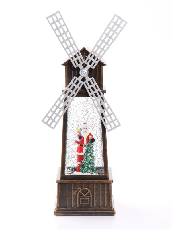 Фигура светодиодная "Мельница Дед Мороз" 10х20х33,5 см, (3хАА не в компл, муз, usb) LN147