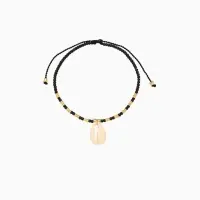 Браслет "Виколия" длина 16 см, цв. чёрный, золотистый