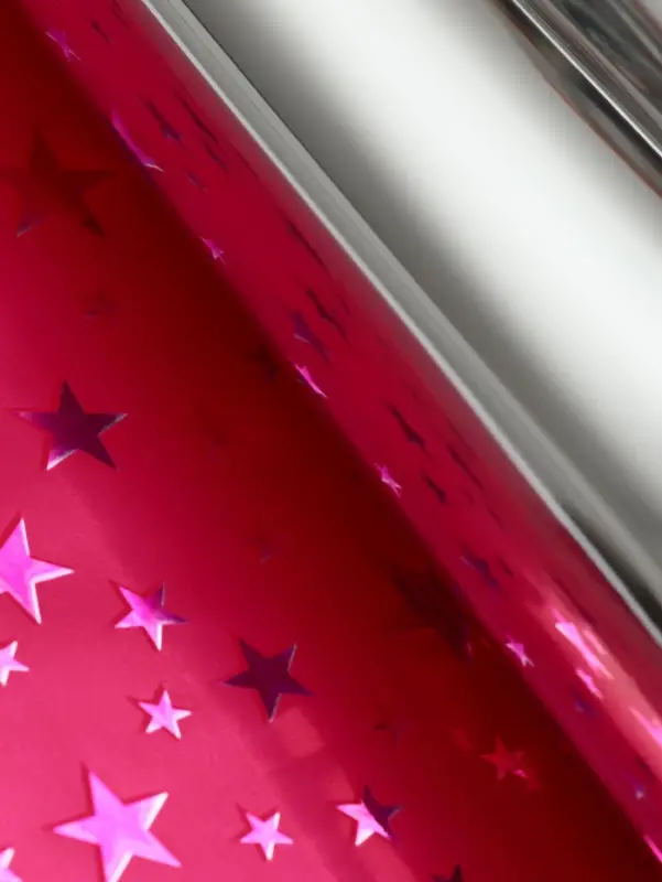 Пленка голография «Звёзды» розовый 70×100 см