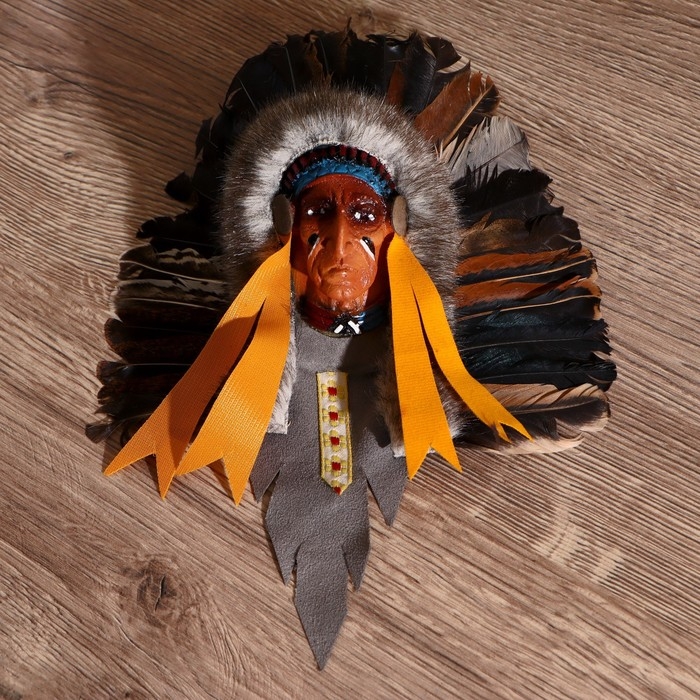 Маска "Индеец Ахига" 15х6х20 см, МИКС