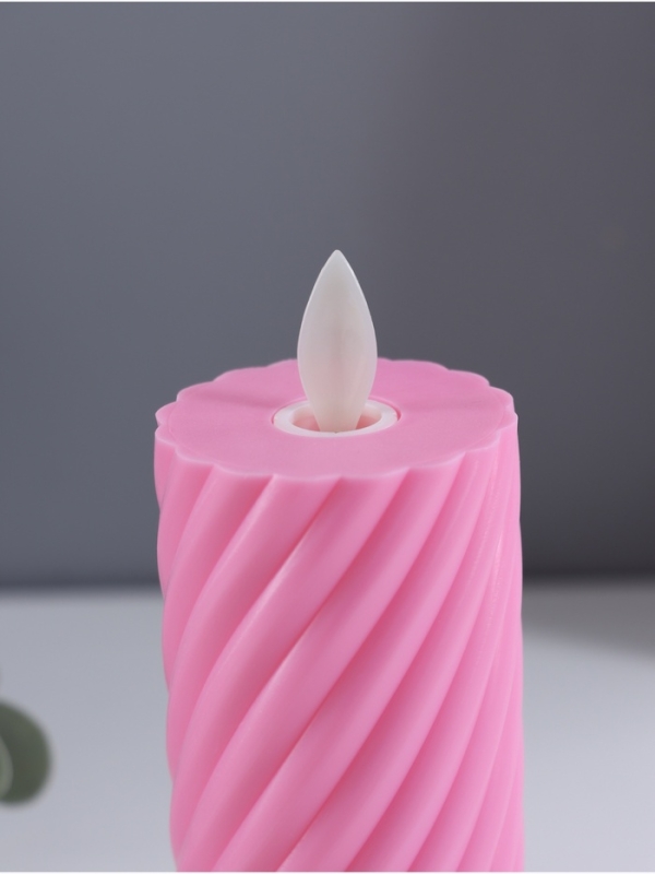 Ночник свеча "Свидание" LED 3xAG13 розовый 5х5х11см