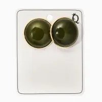Серьги акрил "Стиль", круг, цвет зелёный в золоте