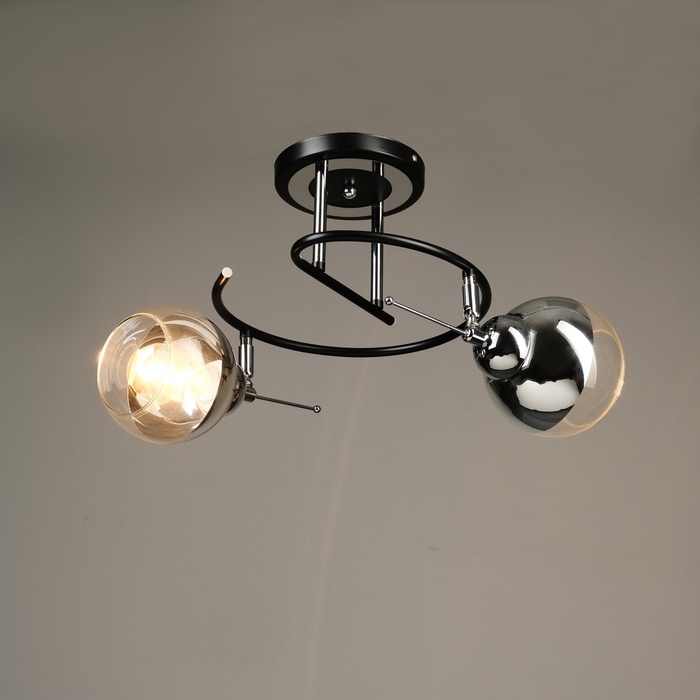 Люстра Люстра "Редо" 2хЕ27 40Вт черно-хромовый 45х30х28 см