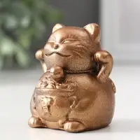 Фигура «Кот манэки-нэки», 5.5×5×5 см, бронза