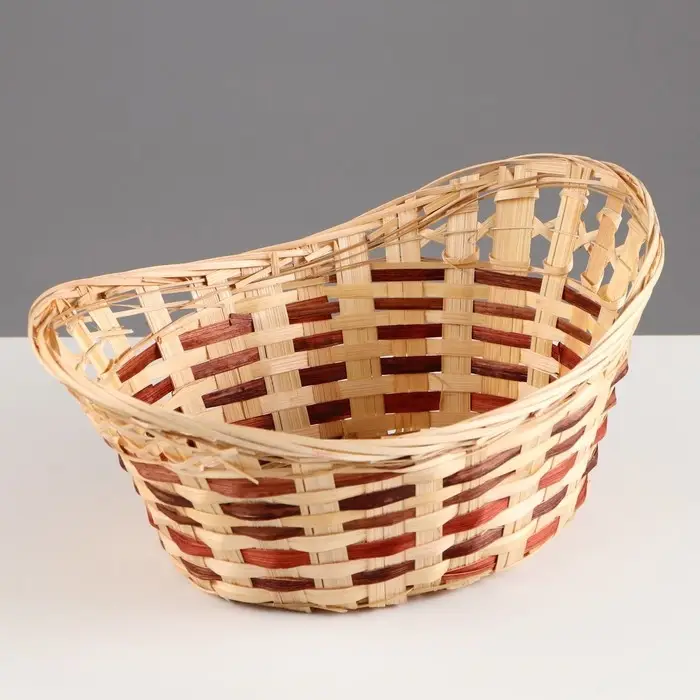 Корзина плетёная &laquo;Ладья&raquo;, без ручки, 28&times;22&times;12.5 см, бамбук