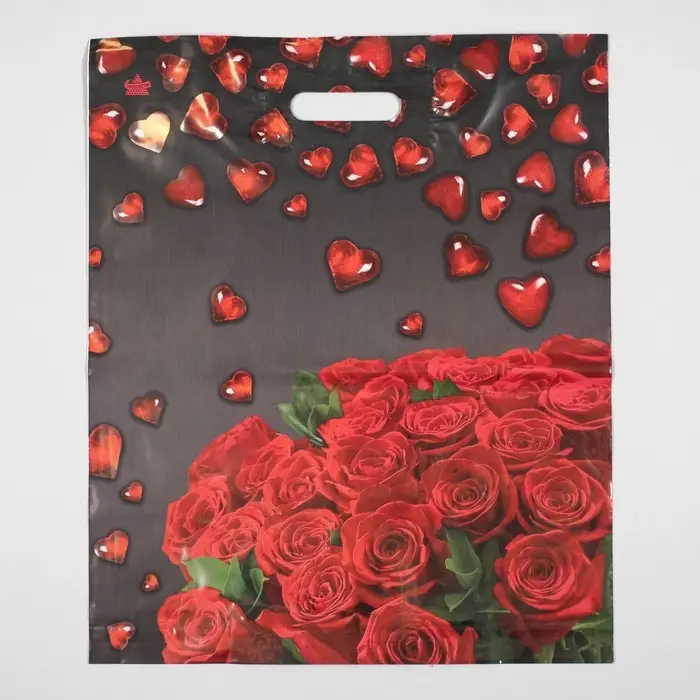 Пакет &laquo;Мармеладные сердечки&raquo;, полиэтиленовый с вырубной ручкой, 60 мкм, 38&times;45 см