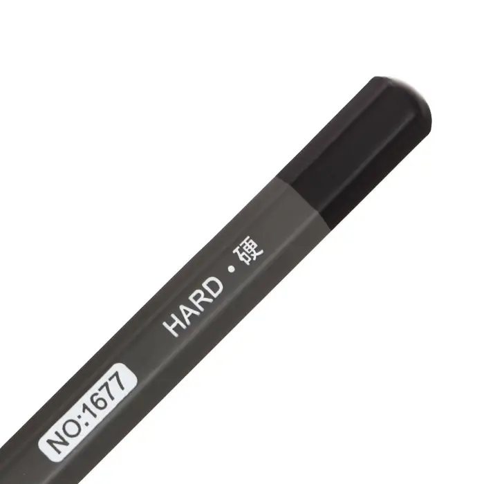 Карандаш угольный чёрный, Hard, корпус серый Карандаш угольный чёрный, Hard, корпус серый