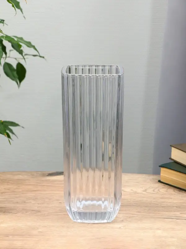 Ваза для цветов &laquo;Эдисон&raquo;, полосы, 29&times;11.5 см, стекло, прозрачная