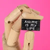 Значок деревянный Anime is my life, аниме, 3.3×2 см