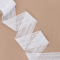 Кружево вязаное, 115 мм &times; 10 &plusmn; 1 м, цвет белый