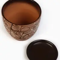 Горшок цветочный &laquo;Витраж&raquo;, керамический, с поддоном, 2.5 л, d=19 см, h=18 см, коричневый