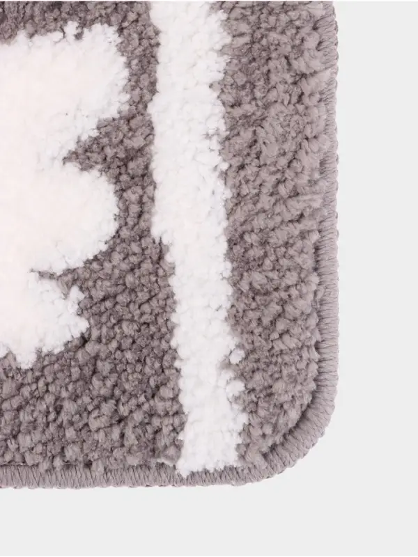 Коврик Доляна Daisies, 40&times;60 см, микрофибра, серый