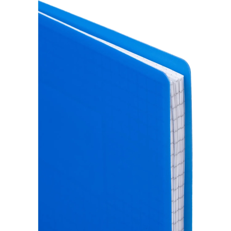 Бизнес-тетрадь А5 48л.  гребень,пласт.обл,синий, клетка