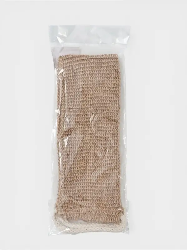 Мочалка-лента для тела массажная Доляна, 53&times;10 см, конопля, бежевая