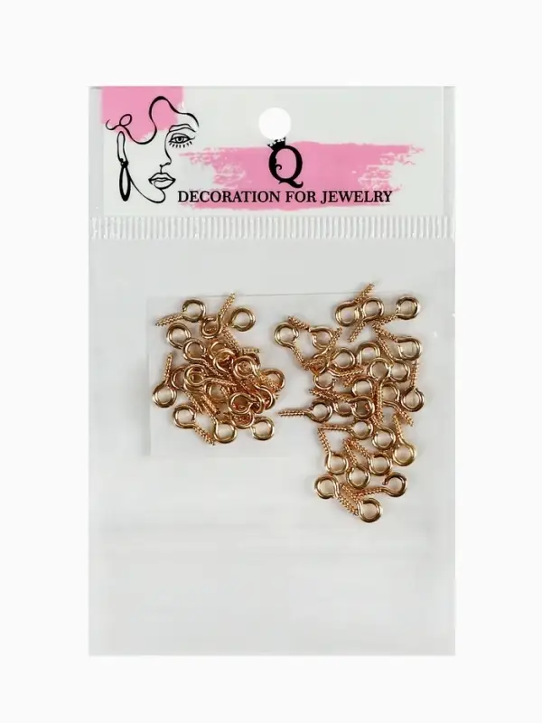 Штифт винтовой для кулона СМ-934, набор 50 шт. 1.2&times;0.5&times;0.1 см, цвет золото