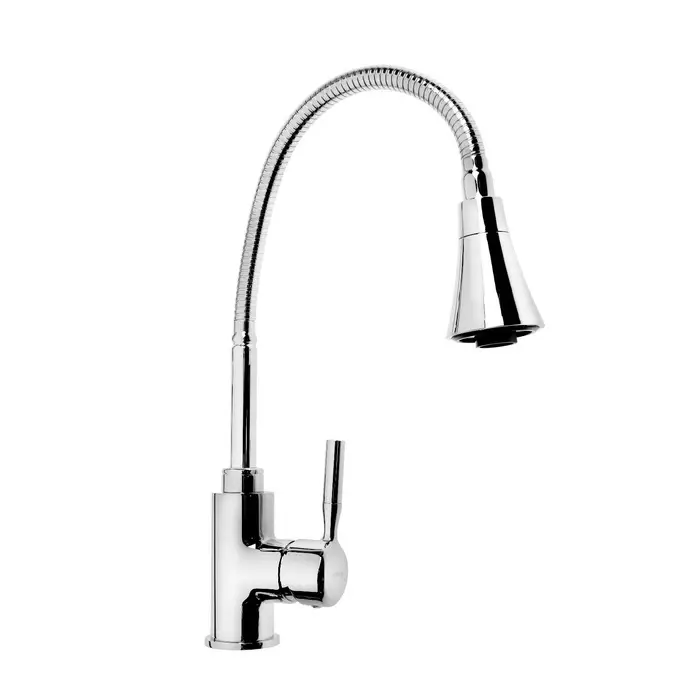 Смеситель для кухни Accoona A4890-4, однорычажный, гибкий излив, с гайкой, 2 режима, хром Смеситель для кухни Accoona A4890-4, однорычажный, гибкий излив, с гайкой, 2 режима, хром