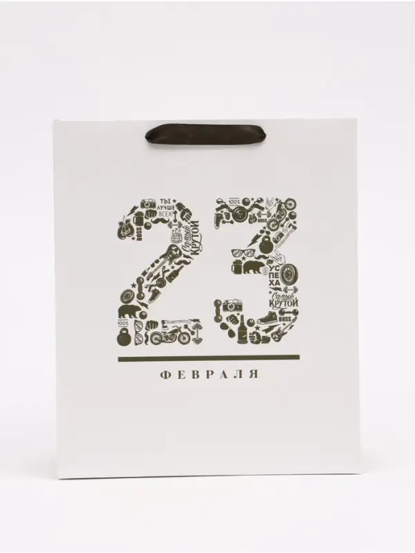 Пакет подарочный ламинированный, упаковка, &laquo;23 февраля&raquo;, ML 23&times;27&times;11.5 см