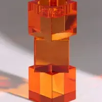 Подсвечник хрустальный &laquo;Хайли&raquo;, 7&times;7&times;14.8 см, янтарный