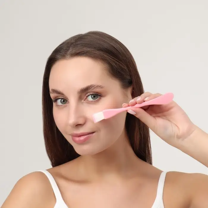 Кисть для масок, двусторонняя, с лопаткой, 15.5 (±1) см, МИКС