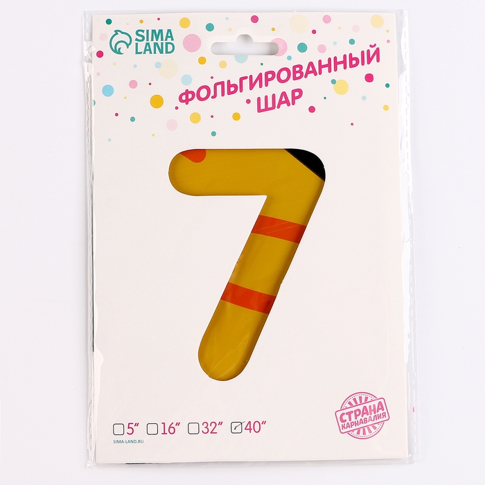 Шар воздушный фольгированный 40 Шар воздушный фольгированный 40" «Цифра 7», тукан