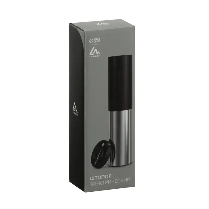 Штопор электрический Luazon LSH-09, 10 Вт, АКБ, резак для фольги, чёрный