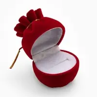 Футляр под серьги, кольцо &laquo;Мешочек подарочный&raquo;, бархатный, 5.5&times;4.6 см, красный