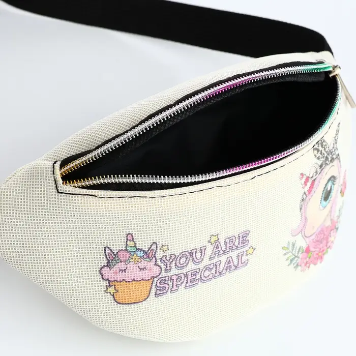 Сумка поясная детская на молнии &laquo;Выбражулька&raquo;, молочная