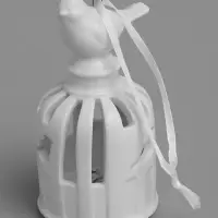 Подвеска светодиодная &laquo;Птичка&raquo;, 5.8&times;5.8&times;11 см, 1 LED, керамика, от батареек LR44&times;2, свечение тёплое белое