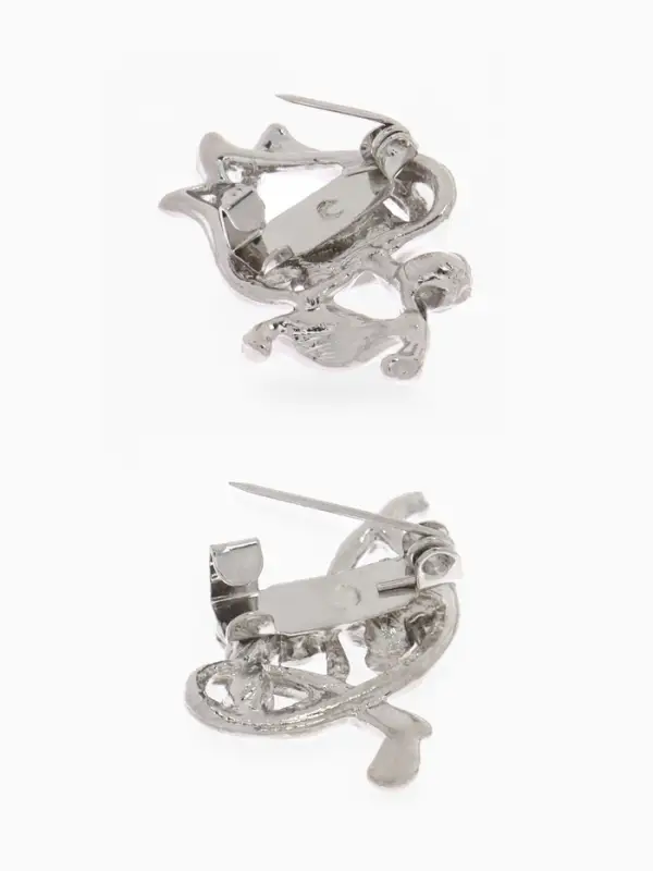 Брошь «Цветочный вальс» мини, форма МИКС, белая в серебре Брошь «Цветочный вальс» мини, форма МИКС, белая в серебре