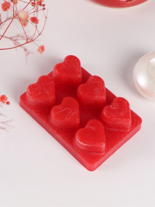 Аромалампа керамика + ароматический воск Аромалампа керамика + ароматический воск "Сердце" красная 7,5х7,5х8 см