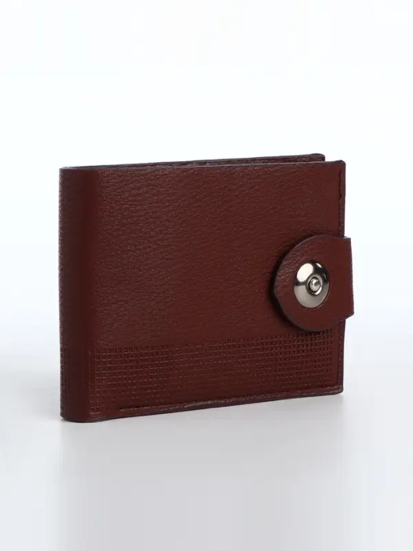 Портмоне мужское &laquo;Бадр&raquo;, 2 отделения, на магните, коричневое