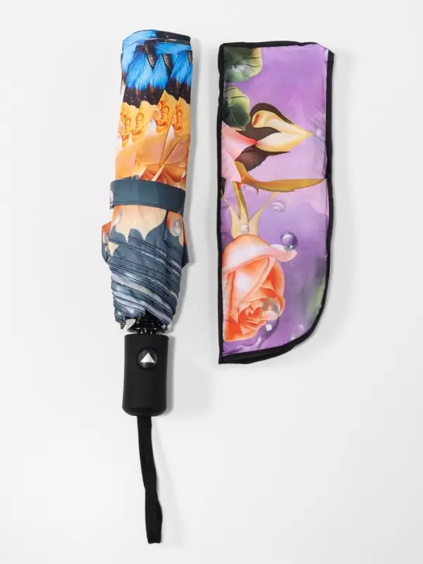 Зонт полуавтоматический &laquo;Дождливый день&raquo;, 3 сложения, 8 спиц, R=49/55 см, d=98 см, МИКС