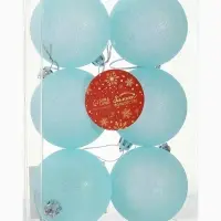 Ёлочные игрушки &laquo;Блеск&raquo;, шары новогодние, набор 6 шт., d=6 см, голубой