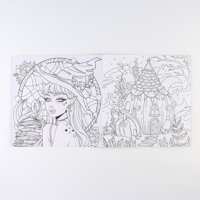 Раскраска-антистресс на хэллоуин &laquo;Ведьмочка&raquo;, 20 стр.