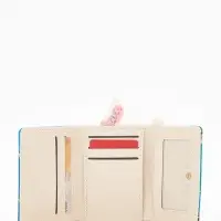 Кошелёк женский на кнопке, 10&times;1.5&times;8 см, с цветочным принтом, зелёный